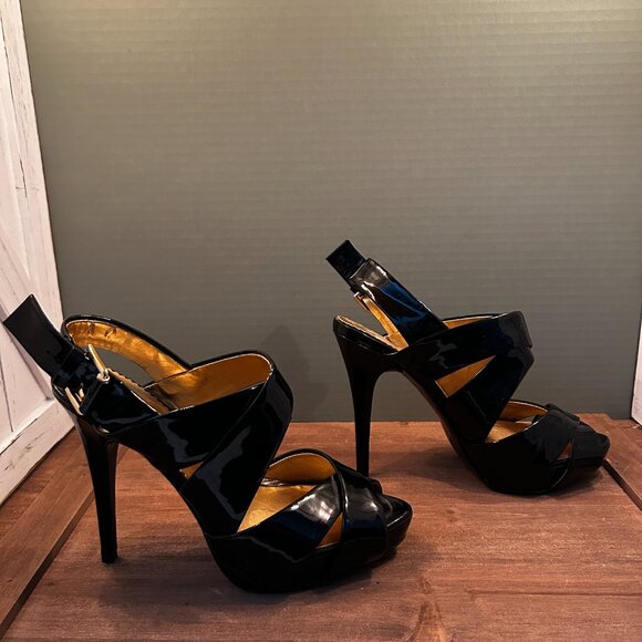 Report Signature Womens Black Slingback 5" Stiletto Heels Size 8.5 - Picture 5 of 8